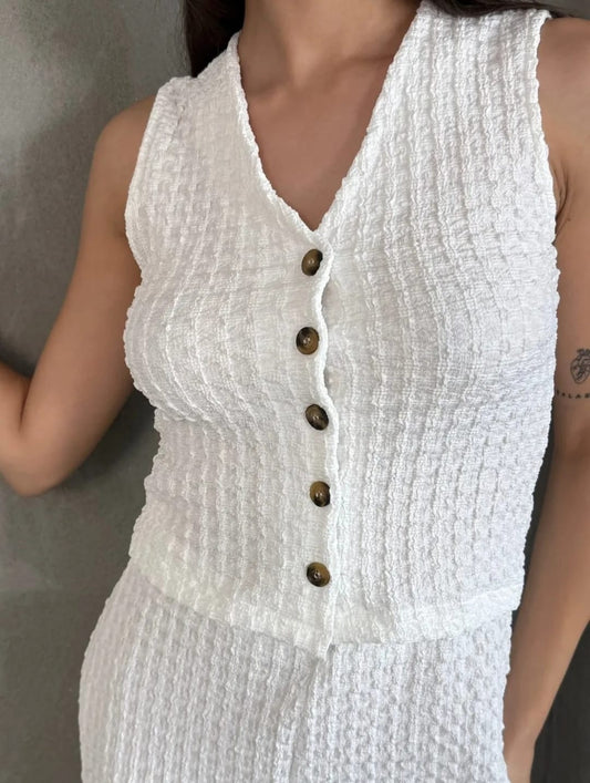 Düğmeli Yelek & Pantolon Takım
